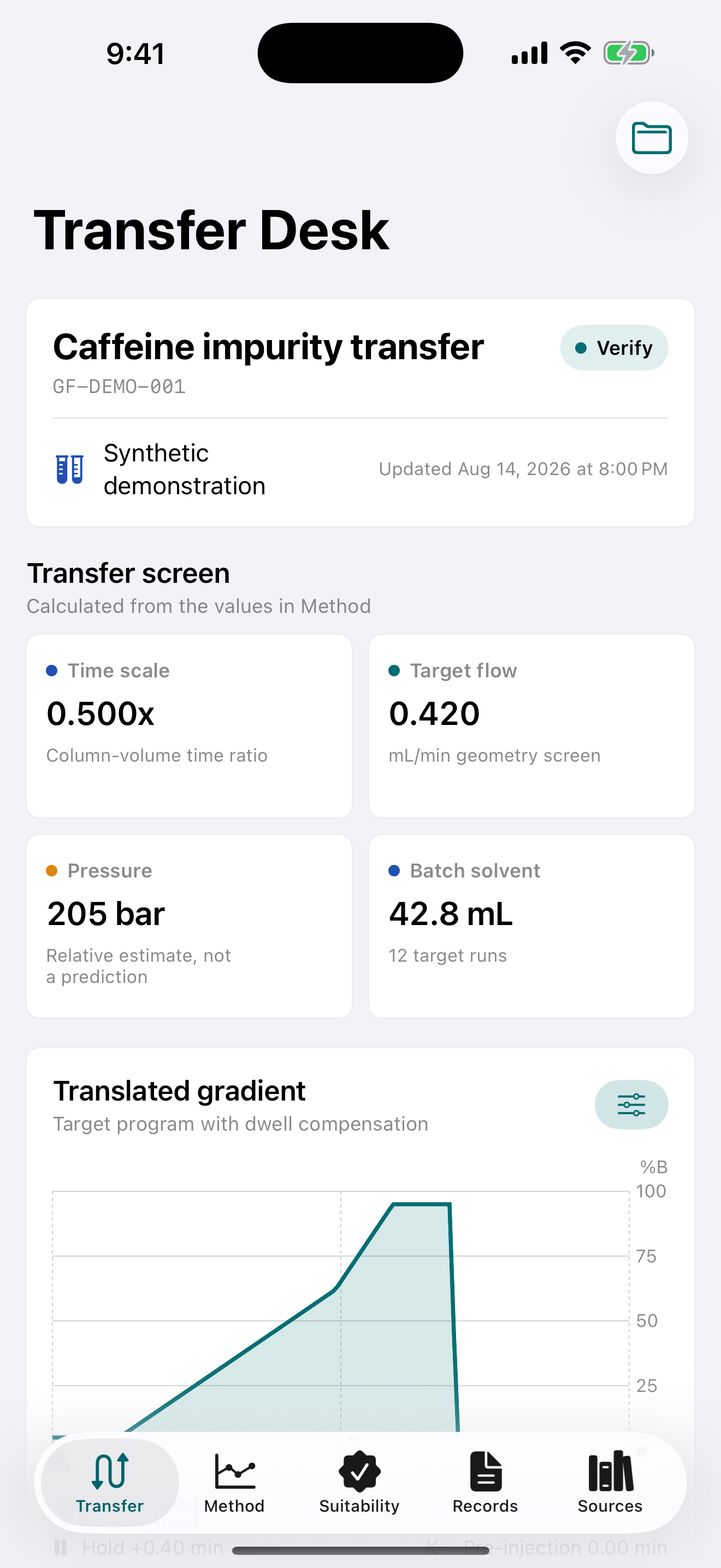 Gradientforge Transfer workspace on iPhone